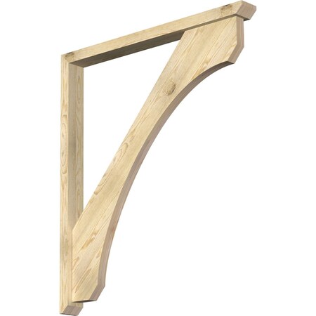 Ekena Millwork Legacy Slat Rough Sawn Bracket w/ Offset Brace, Douglas Fir, 4"W x 42"D x 48"H BKT0402X42X48LEC06RDF